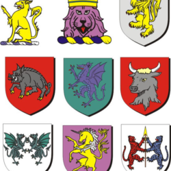 Векторный клипарт. Средневековые гербы (400 клипартов)