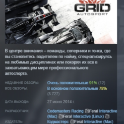 Grid Autosport STEAM KEY РФ СНГ ЛИЦЕНЗИЯ СТИМ КЛЮЧ