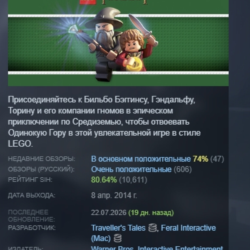 LEGO The Hobbit ХОББИТ STEAM KEY REGION GLOBAL РОССИЯ ЛИЦЕНЗИЯ