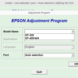Adjustment program Epson XP-320, XP-420, XP-424