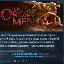 Of Orcs and Men STEAM KEY REGION GLOBAL РОССИЯ ЛИЦЕНЗИЯ