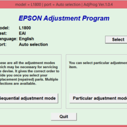 Adjustment program Epson L1800
