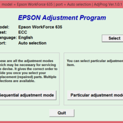 Adjustment program Epson WorkForce 630 / 633 / 635