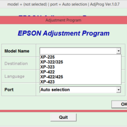 Adjustment program Epson XP-225, XP-322, XP-323,XP-423