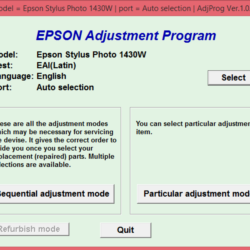 Adjustment program Epson Artisan 1430, 1430W