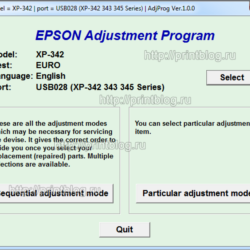 Adjustment program Epson XP-342 (XP-340) сброс памперса