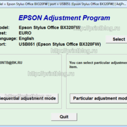 Adjustment program Epson Stylus Office BX320FW (EURO)