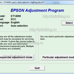 Adjustment program Epson ECOTANK ET-14000 сброс памперс
