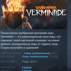 Warhammer: Vermintide 2 II STEAM KEY РФ СНГ СТИМ КЛЮЧ