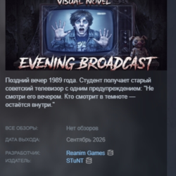 Visual Novel: EVENING BROADCAST STEAM KEY REGION GLOBAL РОССИЯ ЛИЦЕНЗИЯ