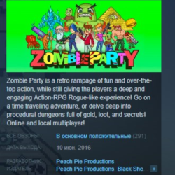 Zombie Party STEAM KEY REGION GLOBAL РОССИЯ