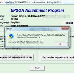 Adjustment program для Epson Stylus SX430W, SX435W