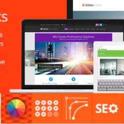 WP 3clicks responsive wordpres theme русский перевод