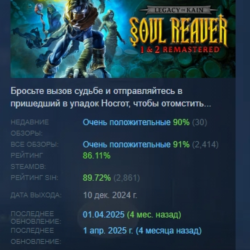 Legacy of Kain Soul Reaver 1&2 Remastered STEAM KEY СТИМ КЛЮЧ РОССИЯ ЛИЦЕНЗИЯ