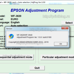 Adjustmen program Epson WF-3620, WF-3640