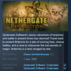 Nethergate: Resurrection STEAM KEY REGION GLOBAL РОССИЯ