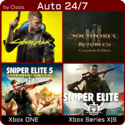 XBOX 24/7 Cyberpunk 2077   Sniper Elite 4, 5   SpellForce III Reforced