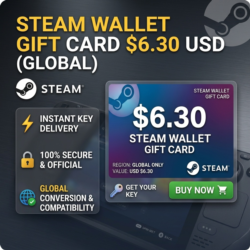 Steam Wallet Gift Card $6.3 USD (Global)