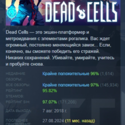 Dead Cells АВТОДОСТАВКА STEAM GLOBAL МГНОВЕННО ЛИЦЕНЗИЯ