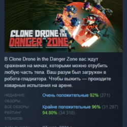 Clone Drone in the Danger Zone АВТОДОСТАВКА STEAM GLOBAL МГНОВЕННО ЛИЦЕНЗИЯ