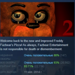 Five Nights at Freddy's 2 АВТОДОСТАВКА STEAM GLOBAL МГНОВЕННО ЛИЦЕНЗИЯ