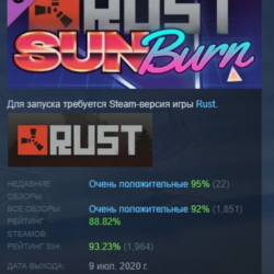 Rust - Sunburn Pack DLC АВТОДОСТАВКА STEAM РОССИЯ