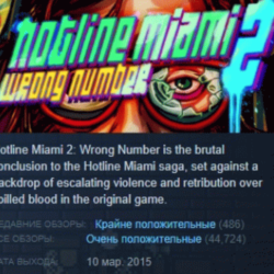 Hotline Miami 2: Wrong Number АВТОДОСТАВКА STEAM GLOBAL МГНОВЕННО ЛИЦЕНЗИЯ