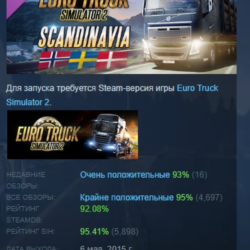 Euro Truck Simulator 2 - Scandinavia  DLC АВТОДОСТАВКА STEAM РОССИЯ