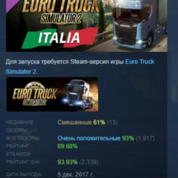 Euro Truck Simulator 2 - Italia DLC АВТОДОСТАВКА STEAM РОССИЯ