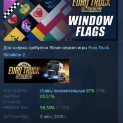 Euro Truck Simulator 2 - Window Flags АВТОДОСТАВКА STEAM РОССИЯ