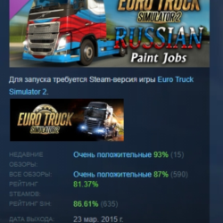 Euro Truck Simulator 2 - Russian Paint Jobs Pack АВТОДОСТАВКА STEAM GLOBAL МГНОВЕННО