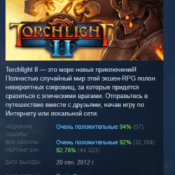 Torchlight 2 II АВТОДОСТАВКА STEAM GLOBAL МГНОВЕННО ЛИЦЕНЗИЯ