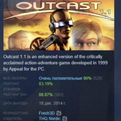 Outcast 1.1 АВТОДОСТАВКА STEAM GLOBAL МГНОВЕННО ЛИЦЕНЗИЯ