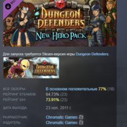 Dungeon Defenders New Heroes DLC STEAM GIFT РОССИЯ
