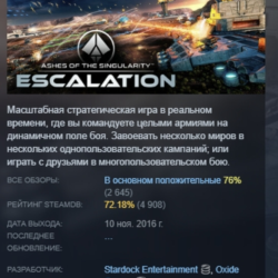 Ashes of the Singularity Escalation АВТОДОСТАВКА STEAM GLOBAL МГНОВЕННО ЛИЦЕНЗИЯ