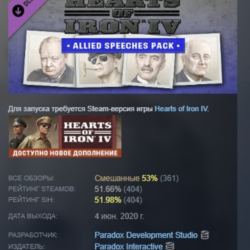 Music - Hearts of Iron IV: Allied Speeches Pack DLC AUTODELIVERY STEAM RUSSIA