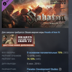 Music - Hearts of Iron IV: Sabaton Soundtrack DLC AUTODELIVERY STEAM RUSSIA