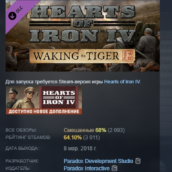 Expansion - Hearts of Iron IV: Waking the Tiger DLC AUTODELIVERY STEAM RUSSIA