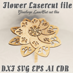 Цветок файлы для лазерной резки DXF SVG CDR EPS AI