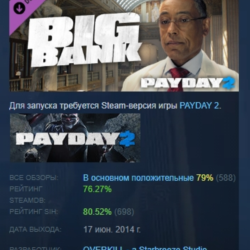 PAYDAY 2: The Big Bank Heist DLC АВТОДОСТАВКА STEAM РОССИЯ
