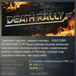 Death Rally АВТОДОСТАВКА STEAM GLOBAL МГНОВЕННО ЛИЦЕНЗИЯ