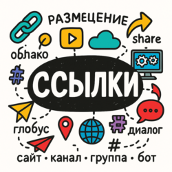 Размещение ссылок на сайт, канал, группу, бота и т.д