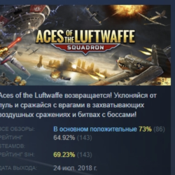 Aces of the Luftwaffe - Squadron АВТОДОСТАВКА STEAM GLOBAL МГНОВЕННО ЛИЦЕНЗИЯ