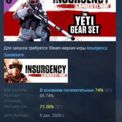 Insurgency: Sandstorm - Yeti Gear Set DLC STEAM РОССИЯ