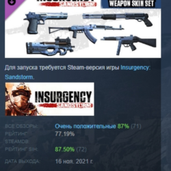 Insurgency: Sandstorm - Chrome Weapon Skin Set DLC AUTODELIVERY STEAM РОССИЯ