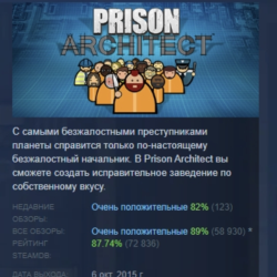 Prison Architect АВТОДОСТАВКА STEAM GLOBAL МГНОВЕННО ЛИЦЕНЗИЯ