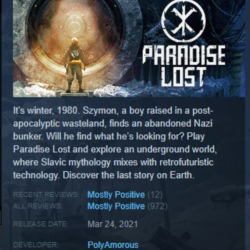Paradise Lost STEAM KEY GLOBAL (КРОМЕ РФ,РБ)