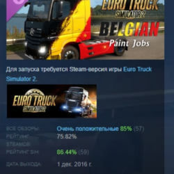 Euro Truck Simulator 2 - Belgian Paint Jobs Pack АВТОДОСТАВКА STEAM GLOBAL МГНОВЕННО
