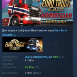 Euro Truck Simulator 2 Norwegian Paint Jobs Pack АВТОДОСТАВКА STEAM GLOBAL МГНОВЕННО