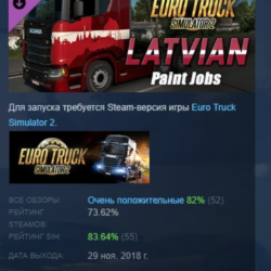 Euro Truck Simulator 2 - Latvian Paint Jobs Pack АВТОДОСТАВКА STEAM GLOBAL МГНОВЕННО